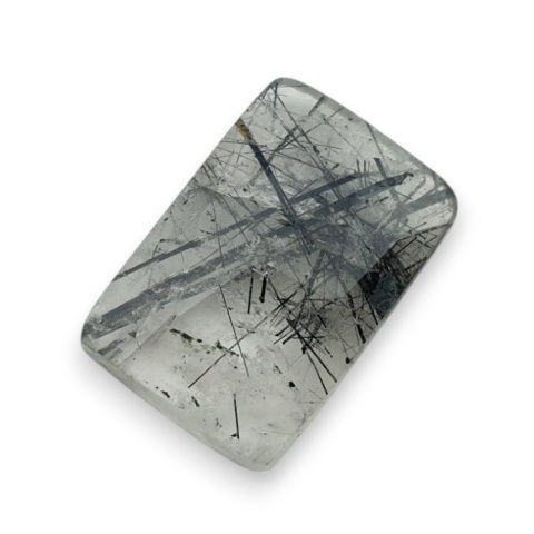 Kwarc z turmalinem kaboszon fasetowany 20x14 mm nr 30 Kwarc z turmalinem kaboszon fasetowany 20x14 mm nr 30