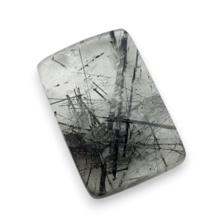 Kwarc z turmalinem kaboszon fasetowany 20x14 mm nr 30