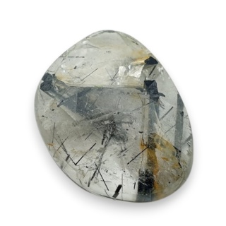 Kwarc z turmalinem kaboszon fasetowany 21x17 mm nr 35