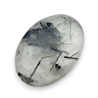 Kwarc z turmalinem kaboszon fasetowany 23x17 mm nr 24