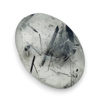 Kwarc z turmalinem kaboszon fasetowany 23x17 mm nr 24
