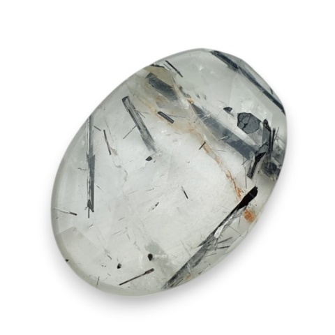 Kwarc z turmalinem kaboszon fasetowany 23x17 mm nr 34 Kwarc z turmalinem kaboszon fasetowany 23x17 mm nr 34