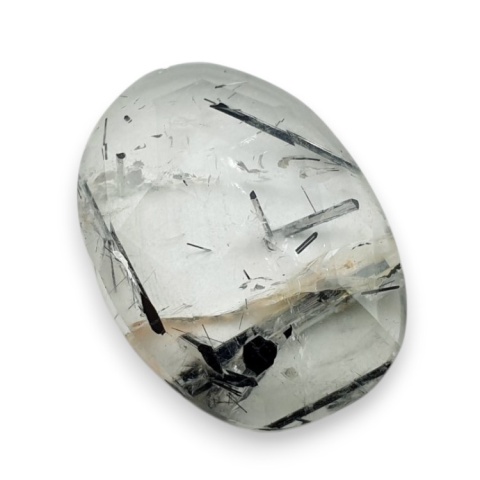 Kwarc z turmalinem kaboszon fasetowany 23x17 mm nr 34 Kwarc z turmalinem kaboszon fasetowany 23x17 mm nr 34