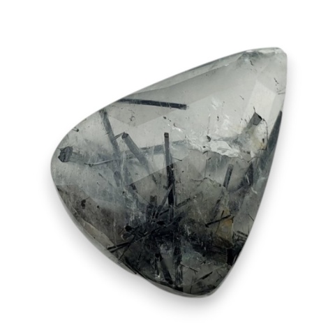 Kwarc z turmalinem kaboszon fasetowany 24x18 mm nr 31 Kwarc z turmalinem kaboszon fasetowany 24x18 mm nr 31