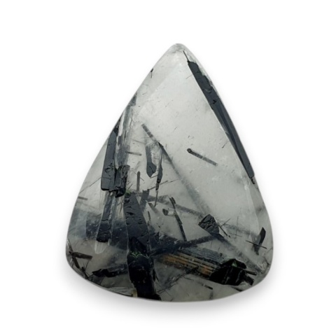 Kwarc z turmalinem kaboszon fasetowany 24x18 mm nr 31 Kwarc z turmalinem kaboszon fasetowany 24x18 mm nr 31