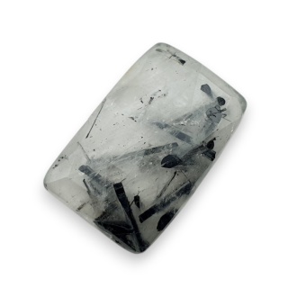 Kwarc z turmalinem kaboszon fasetowany 25x16 mm nr 14