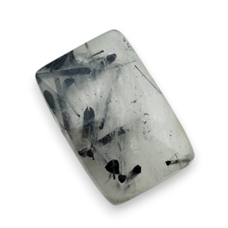 Kwarc z turmalinem kaboszon fasetowany 25x16 mm nr 14