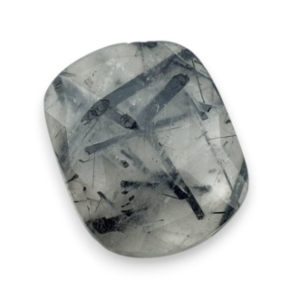 Kwarc z turmalinem kaboszon fasetowany 25x20 mm nr 22