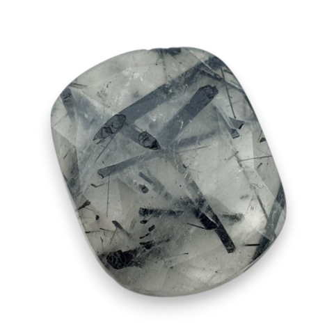 Kwarc z turmalinem kaboszon fasetowany 25x20 mm nr 22 Kwarc z turmalinem kaboszon fasetowany 25x20 mm nr 22
