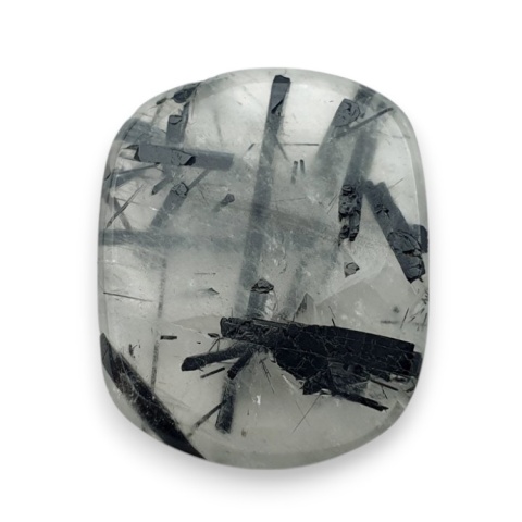 Kwarc z turmalinem kaboszon fasetowany 25x20 mm nr 22 Kwarc z turmalinem kaboszon fasetowany 25x20 mm nr 22