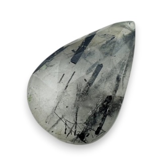 Kwarc z turmalinem kaboszon fasetowany 26x17 mm nr 32