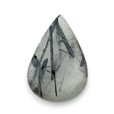 Kwarc z turmalinem kaboszon fasetowany 26x17 mm nr 32 Kwarc z turmalinem kaboszon fasetowany 26x17 mm nr 32