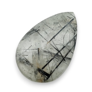 Kwarc z turmalinem kaboszon fasetowany 28x18 mm nr 15