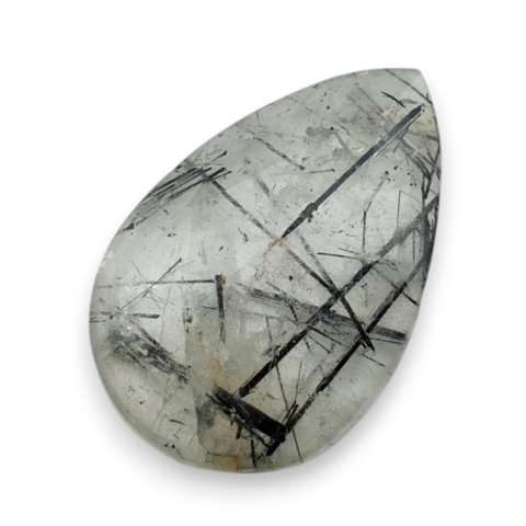 Kwarc z turmalinem kaboszon fasetowany 28x18 mm nr 15 Kwarc z turmalinem kaboszon fasetowany 28x18 mm nr 15