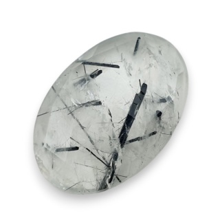 Kwarc z turmalinem kaboszon fasetowany 28x19 mm nr 21