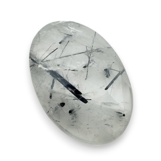 Kwarc z turmalinem kaboszon fasetowany 28x19 mm nr 21