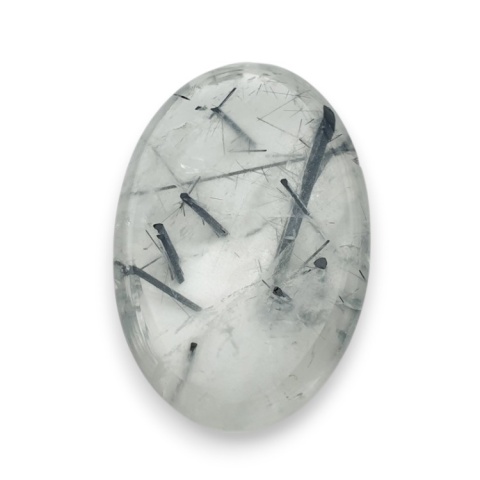 Kwarc z turmalinem kaboszon fasetowany 28x19 mm nr 21 Kwarc z turmalinem kaboszon fasetowany 28x19 mm nr 21