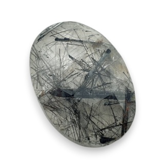Kwarc z turmalinem kaboszon fasetowany 28x19 mm nr 3