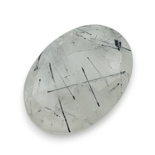 Kwarc z turmalinem kaboszon fasetowany 28x20 mm nr 7