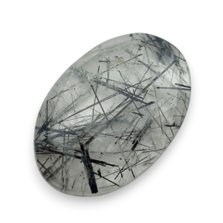 Kwarc z turmalinem kaboszon fasetowany 29x20 mm nr 20