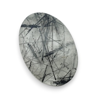 Kwarc z turmalinem kaboszon fasetowany 29x20 mm nr 20