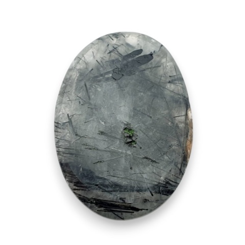 Kwarc z turmalinem kaboszon fasetowany 29x21 mm nr 19 Kwarc z turmalinem kaboszon fasetowany 29x21 mm nr 19
