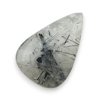 Kwarc z turmalinem kaboszon fasetowany 30x19 mm nr 12