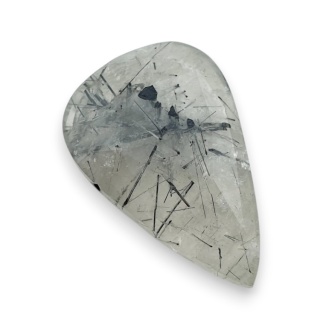 Kwarc z turmalinem kaboszon fasetowany 30x19 mm nr 12