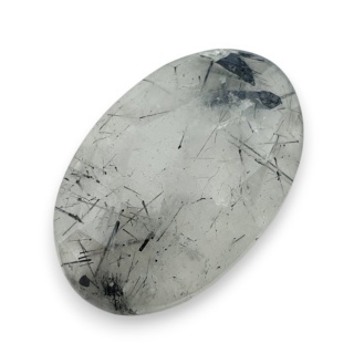 Kwarc z turmalinem kaboszon fasetowany 30x20 mm nr 11
