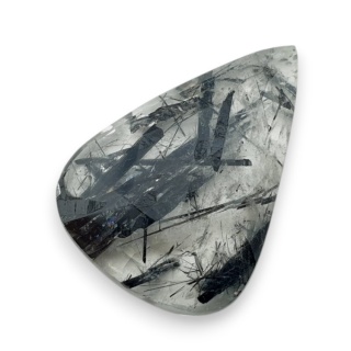 Kwarc z turmalinem kaboszon fasetowany 30x21 mm nr 23