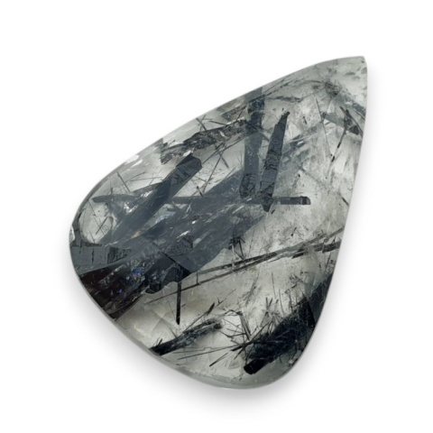 Kwarc z turmalinem kaboszon fasetowany 30x21 mm nr 23 Kwarc z turmalinem kaboszon fasetowany 30x21 mm nr 23