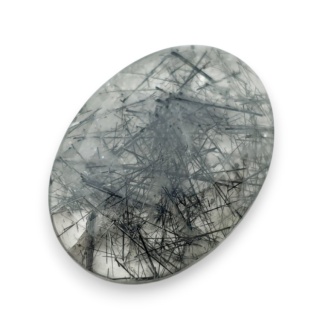 Kwarc z turmalinem kaboszon fasetowany 30x23 mm nr 28