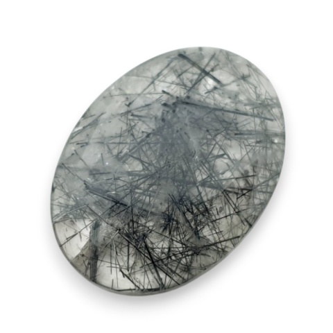 Kwarc z turmalinem kaboszon fasetowany 30x23 mm nr 28 Kwarc z turmalinem kaboszon fasetowany 30x23 mm nr 28