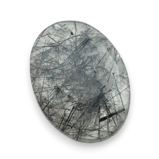 Kwarc z turmalinem kaboszon fasetowany 30x23 mm nr 28