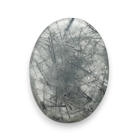 Kwarc z turmalinem kaboszon fasetowany 30x23 mm nr 28 Kwarc z turmalinem kaboszon fasetowany 30x23 mm nr 28