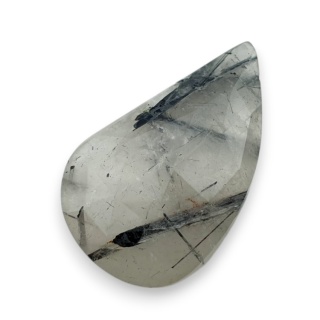 Kwarc z turmalinem kaboszon fasetowany 31x19 mm nr 18