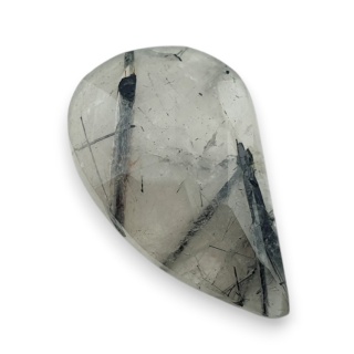 Kwarc z turmalinem kaboszon fasetowany 31x19 mm nr 18