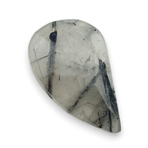 Kwarc z turmalinem kaboszon fasetowany 31x19 mm nr 18 Kwarc z turmalinem kaboszon fasetowany 31x19 mm nr 18