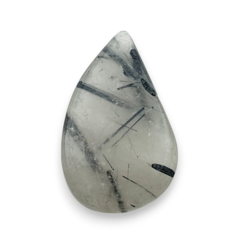 Kwarc z turmalinem kaboszon fasetowany 31x19 mm nr 18 Kwarc z turmalinem kaboszon fasetowany 31x19 mm nr 18