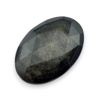 Obsydian złoty kaboszon fasetowany 28x19 mm nr 7