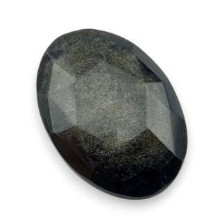 Obsydian złoty kaboszon fasetowany 28x19 mm nr 7