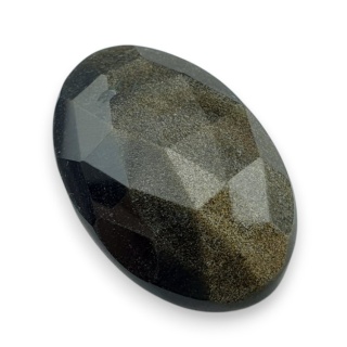 Obsydian złoty kaboszon fasetowany 29x20 mm nr 44