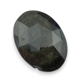 Obsydian złoty kaboszon fasetowany 30x22 mm nr 10