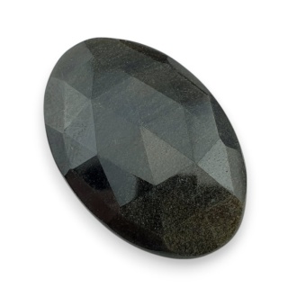 Obsydian złoty kaboszon fasetowany 31x21 mm nr 15