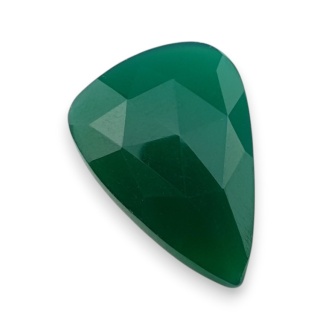 Onyks zielony kaboszon fasetowany 24x17 mm nr 91