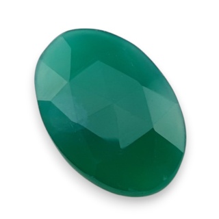 Onyks zielony kaboszon fasetowany 25x17 mm nr 69