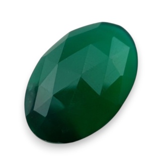 Onyks zielony kaboszon fasetowany 25x17 mm nr 84
