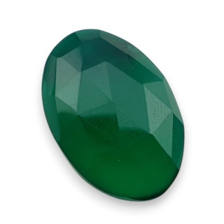 Onyks zielony kaboszon fasetowany 25x17 mm nr 84