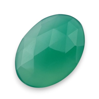 Onyks zielony kaboszon fasetowany 26x18 mm nr 56