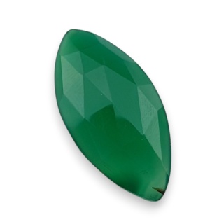 Onyks zielony kaboszon fasetowany 28x14 mm nr 85